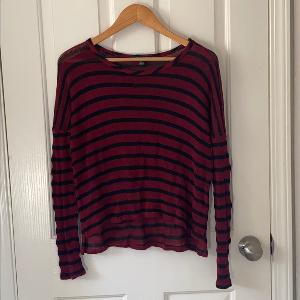 Light weight loose long sleeve shirt with stripes